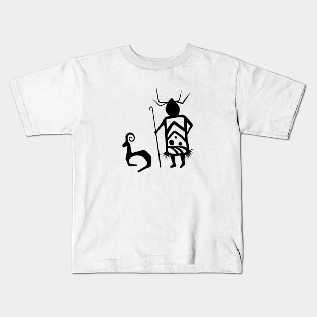 Shepherd Cave Person Kids T-Shirt by Caving Designs
